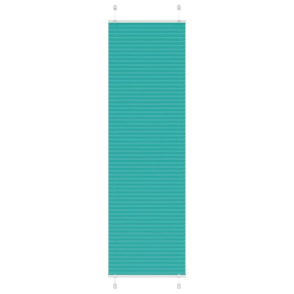 Плисирана щора, петролно зелена, 65x200 см, ширина на плата 64,4 см, полиестер