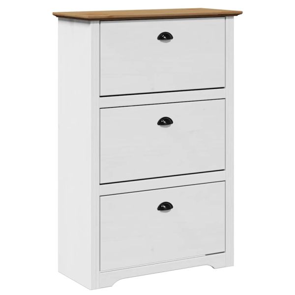 Поставка за обувки BODO бяла и кафява 80x35x118 см