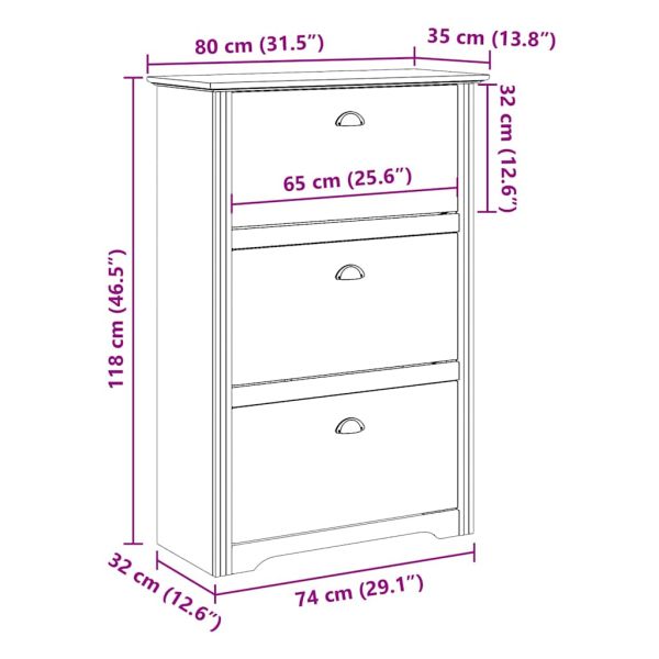 Поставка за обувки BODO сива 80x35x118 см