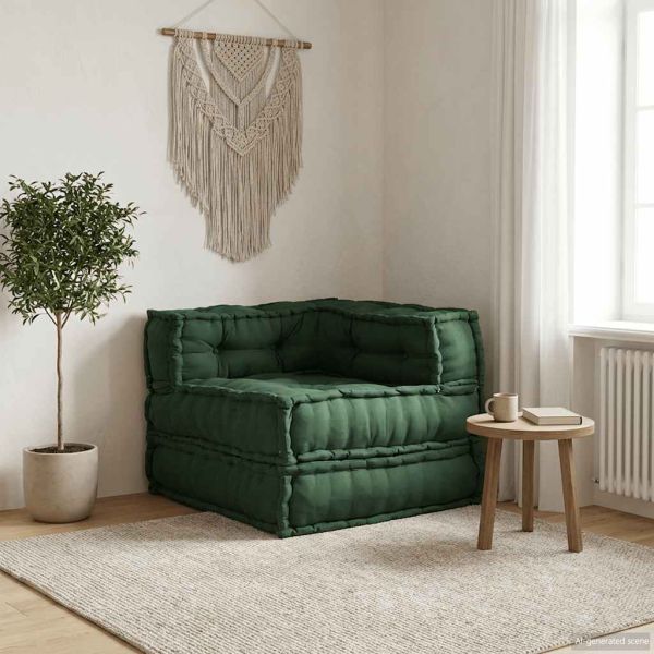 Модулен диван, зелен, 70x70x54, плат