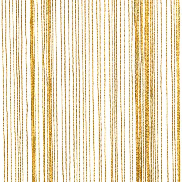 Завеси от конци, 2 бр., златни, 100x250 см