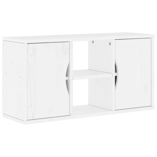 ТВ шкаф „ODDA“ бял 79x24x40 см масивна дървесина бор