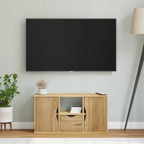 ТВ шкаф с чекмедже „ODDA“ 79x24x40 см, масивна дървесина, бор