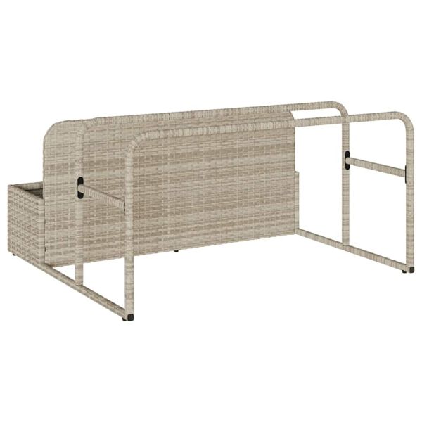 Настилка за съхранение край басейн, светлосива, 110x100x57 см, полиратан