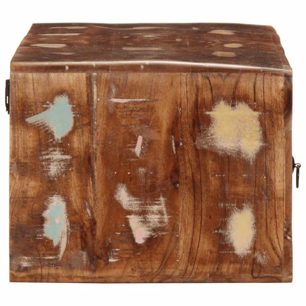 Стенен ТВ шкаф 100x32x25 см, масивна дървесина, регенерирана