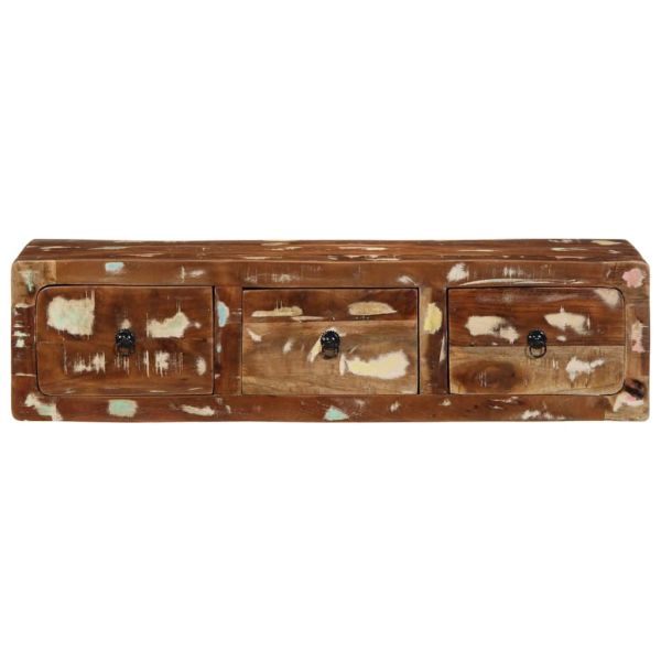 Стенен ТВ шкаф 100x32x25 см, масивна дървесина, регенерирана