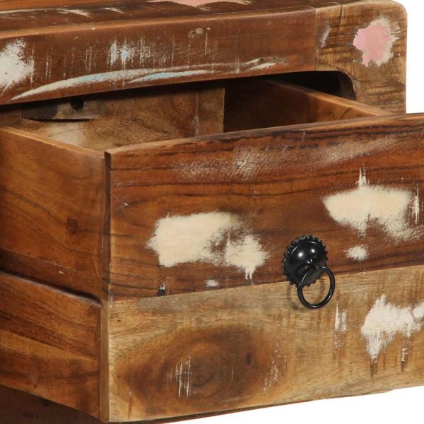 Стенен ТВ шкаф 100x32x25 см, масивна дървесина, регенерирана