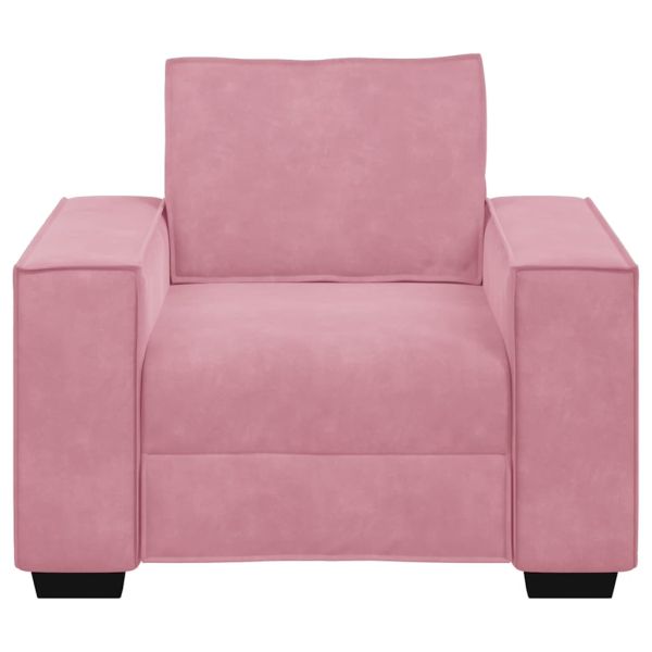Диван-фотьойл, розов, 100x78x84 см, кадифе