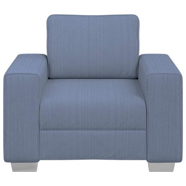 Диван-фотьойл, син, 100x77x82 см, кадифен плат