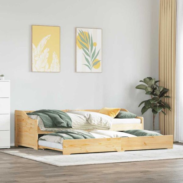 Кушетка с издърпващ се матрак без матрак IRUN 90x200 см