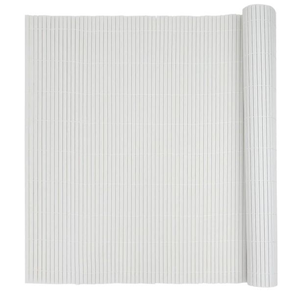 Градинска ограда, двустранна, бяла, 1,8x5 м, PVC
