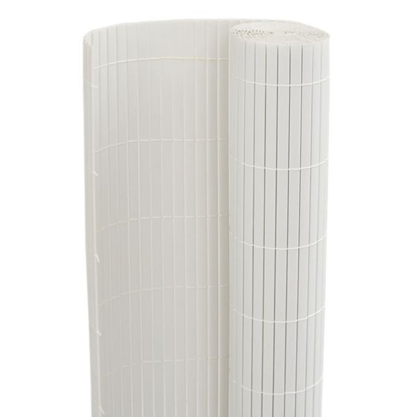 Градинска ограда, двустранна, бяла, 1,8x5 м, PVC