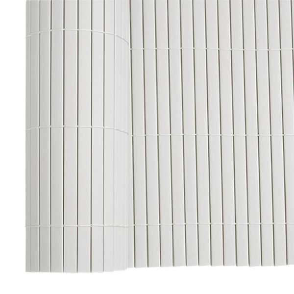 Градинска ограда, двустранна, бяла, 1,8x5 м, PVC