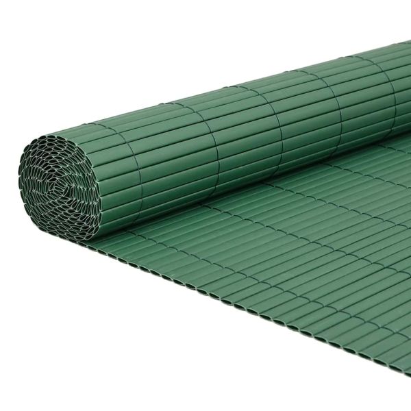 Градинска ограда, двустранна, зелена, 1,8x5 м, PVC
