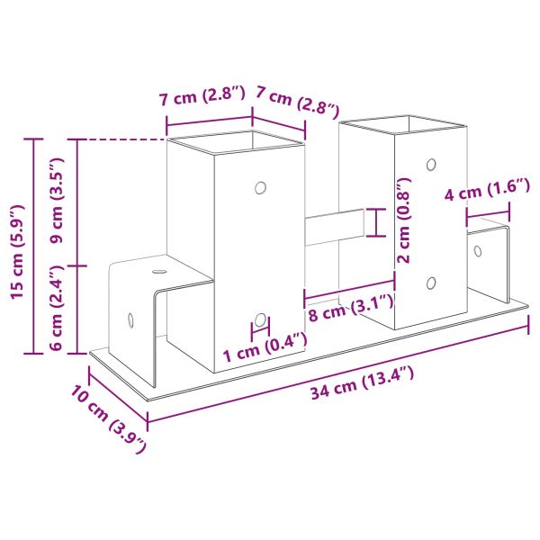 Помощник за подреждане на дърва 2 pcs Антрацит 34 x 10 x 15 см