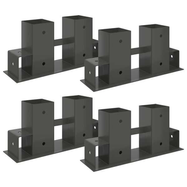 Помощник за подреждане на дърва 4 pcs Антрацит 34 x 10 x 15 см