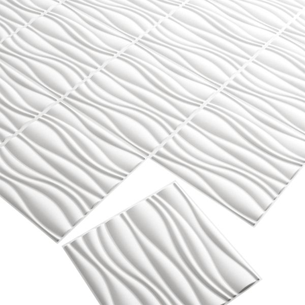 Стенни панели 12 pcs 50 x 50 cm Бяло