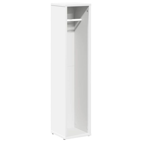 Шкаф за баня с поставка за ролки, бял, 20,5x20x90 см