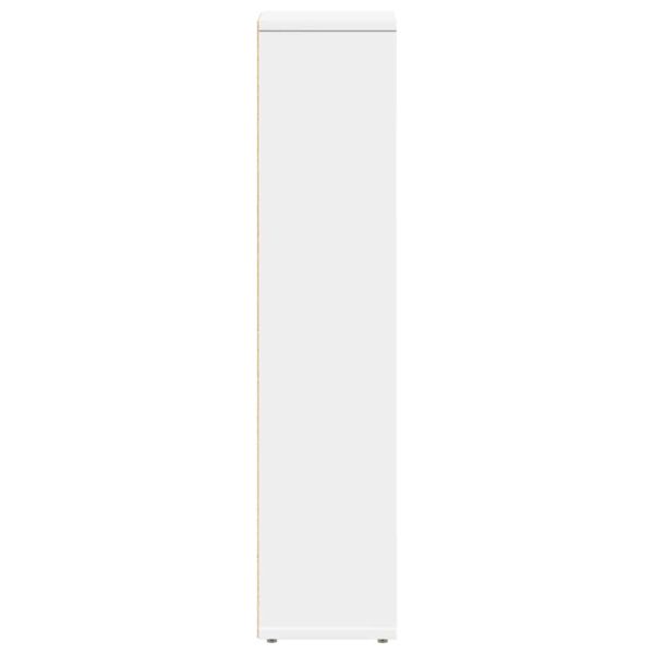 Шкаф за баня с поставка за ролки, бял, 20,5x20x90 см