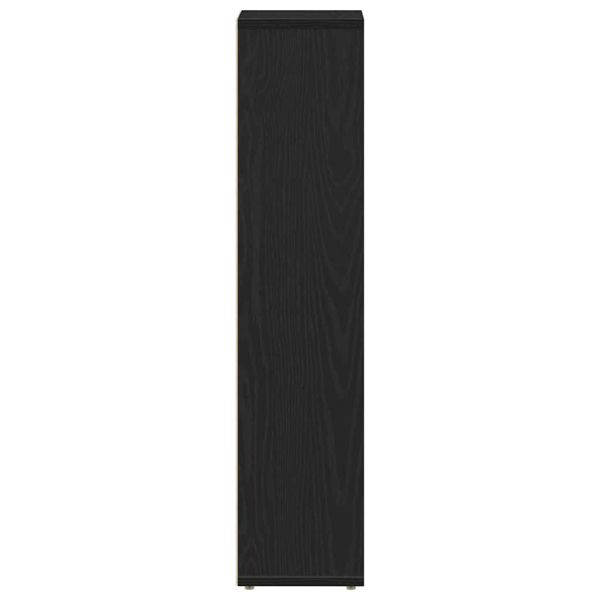 Шкаф за баня с поставка за ролки, черен, 20,5x20x90 см