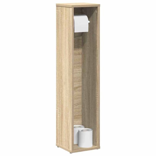Шкаф за баня с поставка за ролкови дрехи, дъб Сонома, 20,5x20x90 см