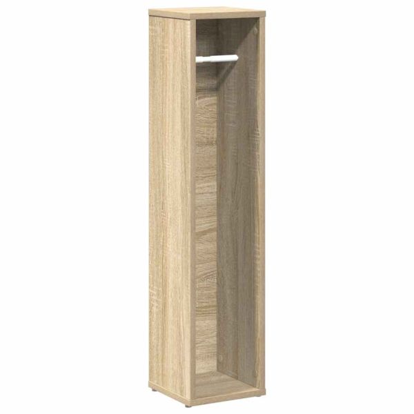Шкаф за баня с поставка за ролкови дрехи, дъб Сонома, 20,5x20x90 см