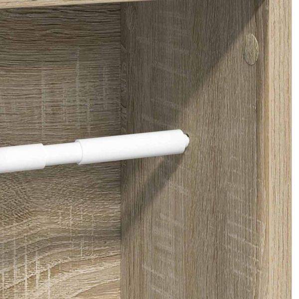 Шкаф за баня с поставка за ролкови дрехи, дъб Сонома, 20,5x20x90 см