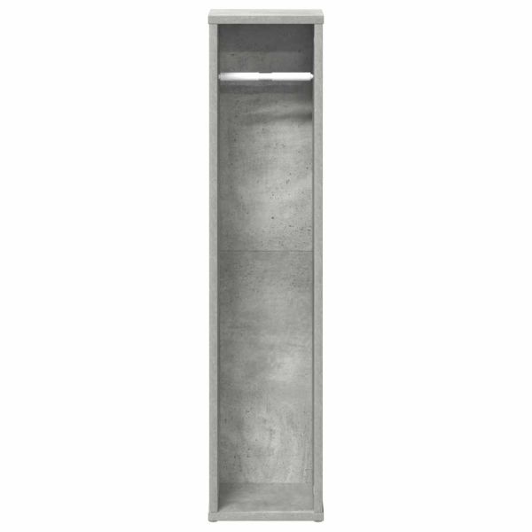 Шкаф за баня с поставка за ролки, бетонно сив, 20,5x20x90 см