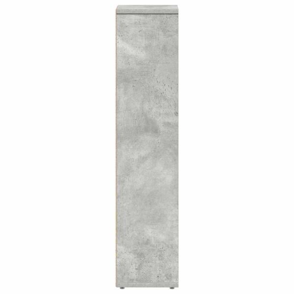 Шкаф за баня с поставка за ролки, бетонно сив, 20,5x20x90 см