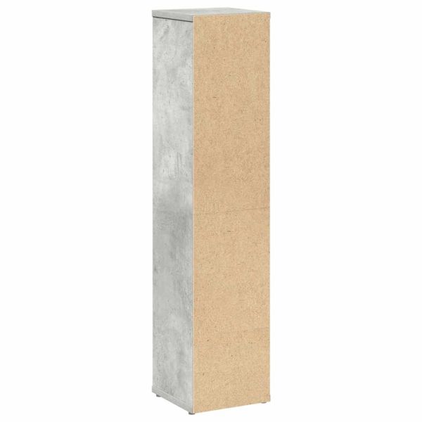 Шкаф за баня с поставка за ролки, бетонно сив, 20,5x20x90 см