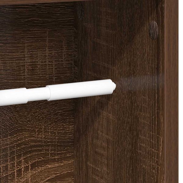 Шкаф за баня с поставка за ролкови ролки, кафяв дъб, 20,5x20x90 см