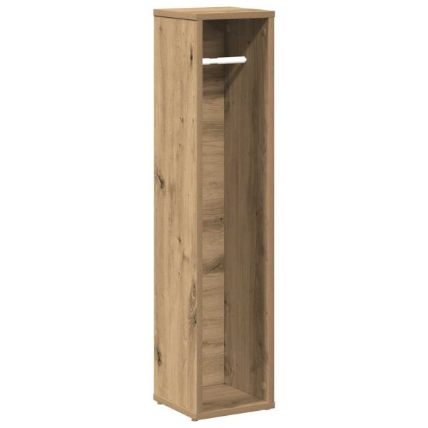 Шкаф за баня с поставка за ролкови дрехи, дъбов, 20,5x20x90 см
