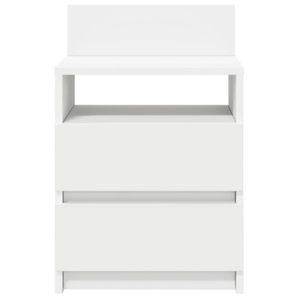 Нощни шкафчета, 2 бр. с 2 чекмеджета, бели, 40x33x60 см