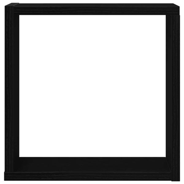 Стенни кубични рафтове, 2 бр., черен дъб, 30x15x30 см, инженерно дърво