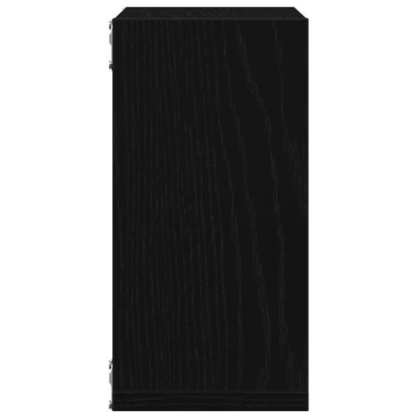 Стенни кубични рафтове, 6 бр., черен дъб, 30x15x30 см, инженерно дърво