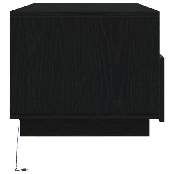 Холна маса с LED осветление, черен дъб, 90x49x40 см