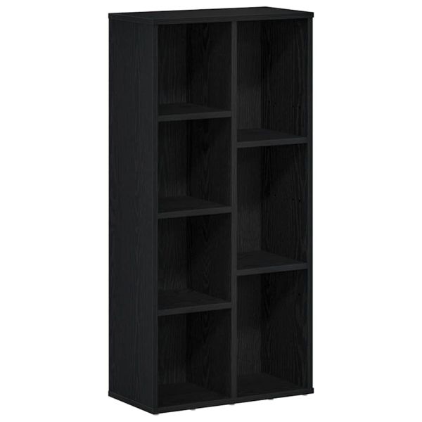 Библиотека, черен дъб, 50x25x104 см, инженерно дърво