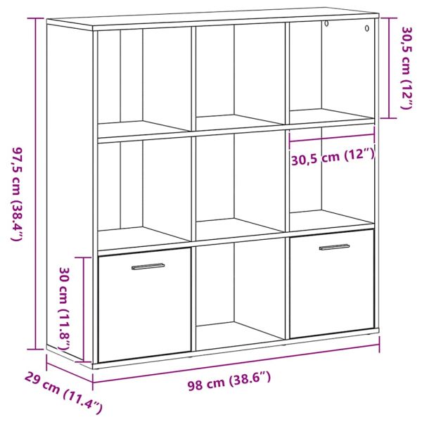 Библиотека, черен дъб, 98x29x97,5 см, инженерно дърво