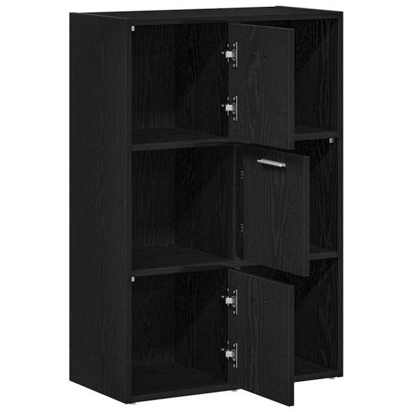 Шкаф за книги/Преграда за стая, черен дъб, 60,5x30x90 см, инженерно дърво