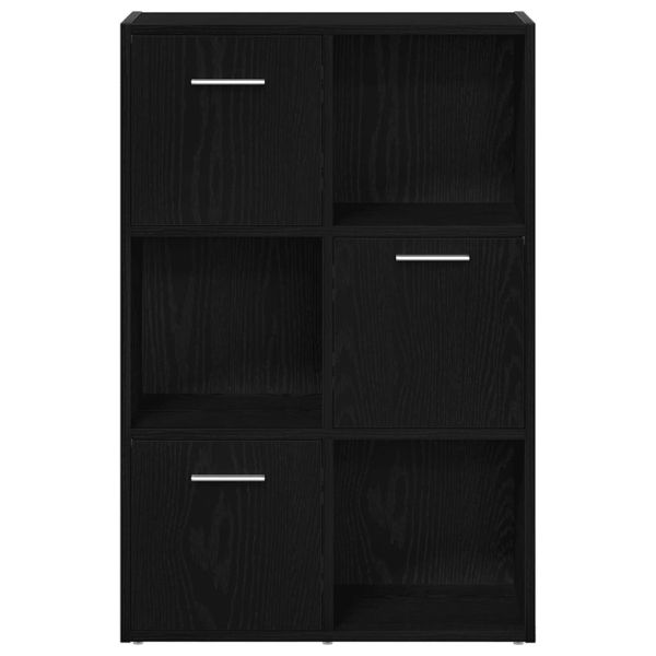 Шкаф за книги/Преграда за стая, черен дъб, 60,5x30x90 см, инженерно дърво