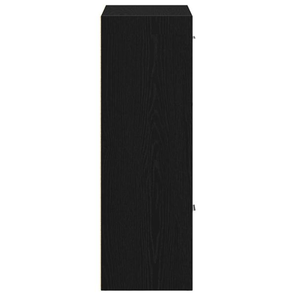 Шкаф за книги/Преграда за стая, черен дъб, 60,5x30x90 см, инженерно дърво