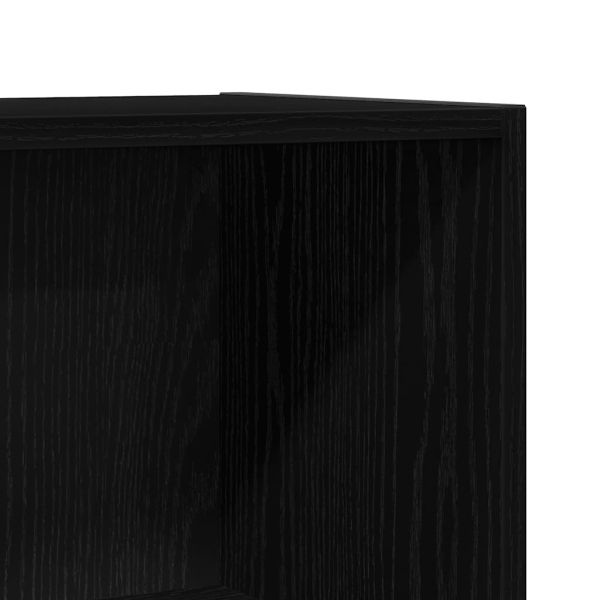 Шкаф за книги/Преграда за стая, черен дъб, 60,5x30x90 см, инженерно дърво