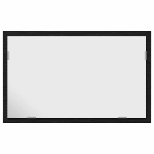Огледало за баня с LED осветление, черен дъб, 60x8,5x37 см
