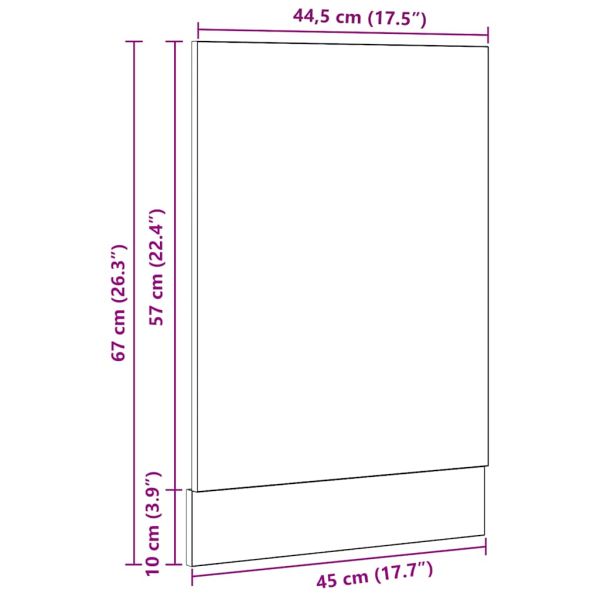 Панел за съдомиялна машина Lyon, черен дъб, 45x1,5x67 см, инженерно дърво