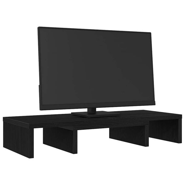 Стойка за монитор, регулируема, черен дъб, 60x24x10,5 см, инженерно дърво