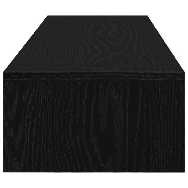 Стойка за монитор с чекмеджета, черен дъб, 100x27x15 см, инженерно дърво