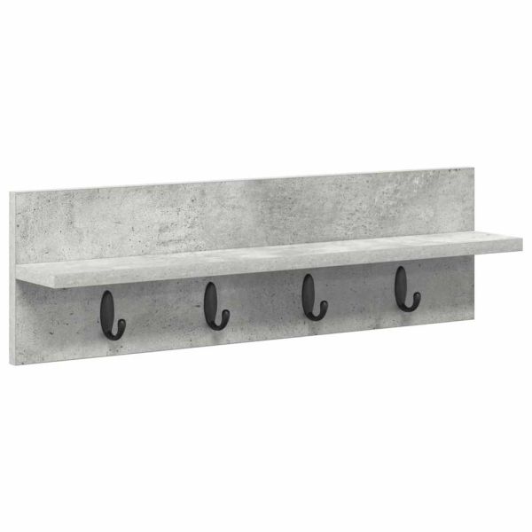 Стенен закачалка за палта Циментено сиво 60 x 10,5 x 18 см