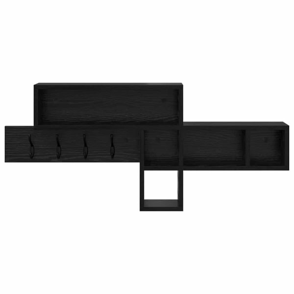 Стенен закачалка за палта с рафт Черния дъб 100 x 12 x 43,5 см