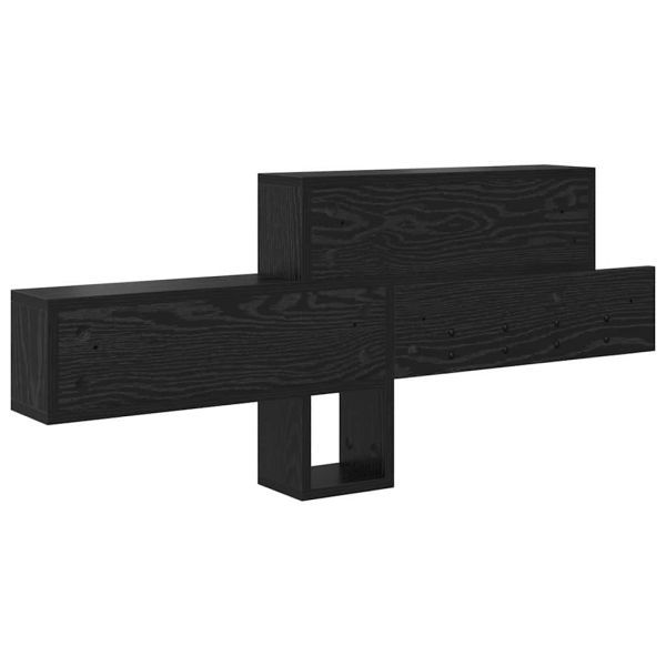Стенен закачалка за палта с рафт Черния дъб 100 x 12 x 43,5 см