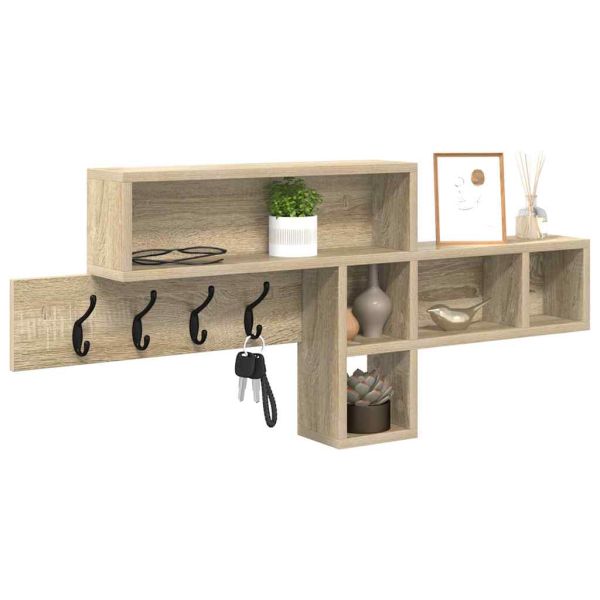 Стенен закачалка за палта с рафт Сонома дъб 100 x 12 x 43,5 см